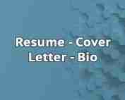 Resume Cover letter Bio