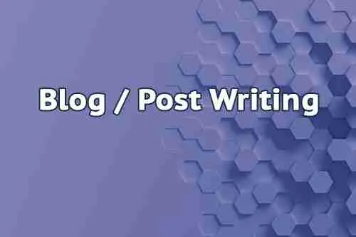 Blog / Post Writing Blog post writing