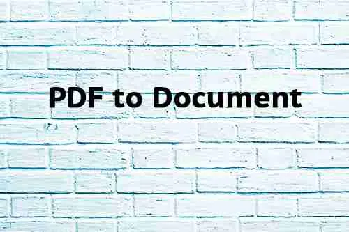 PDF To Document PDF to Document