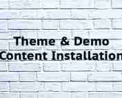 Theme & Demo Content Installation