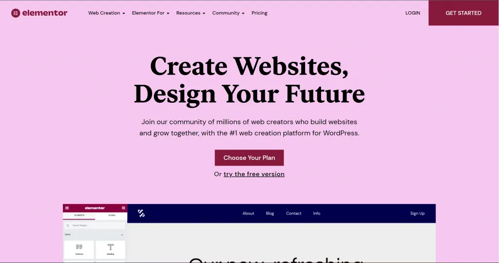 6 mejores constructores de páginas de WordPres elementor-page-builder