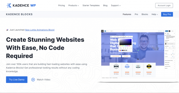 Gutenberg-kadence-blocks-website