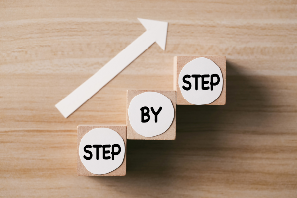 step by step