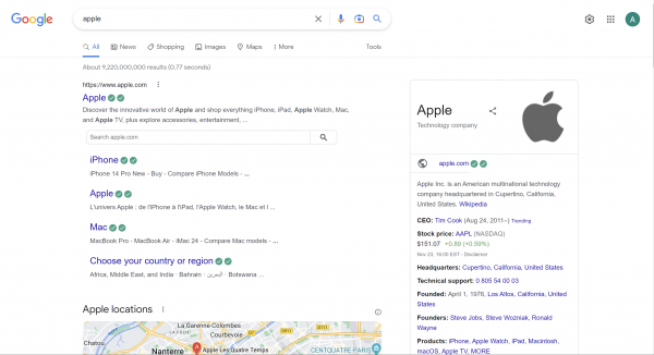 Apple SERP