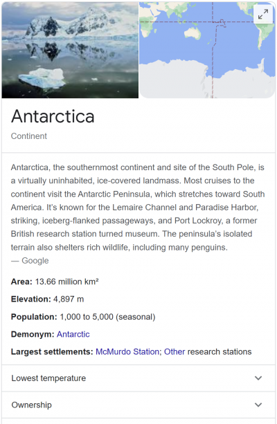 Google knowledge panel