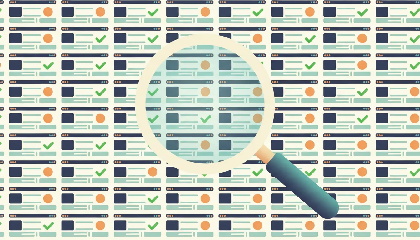 When My Article Generator Broke 91 Pages: The Story of a Repair A giant magnifying glass over a grid of page thumbnails marked with green checks and orange dots