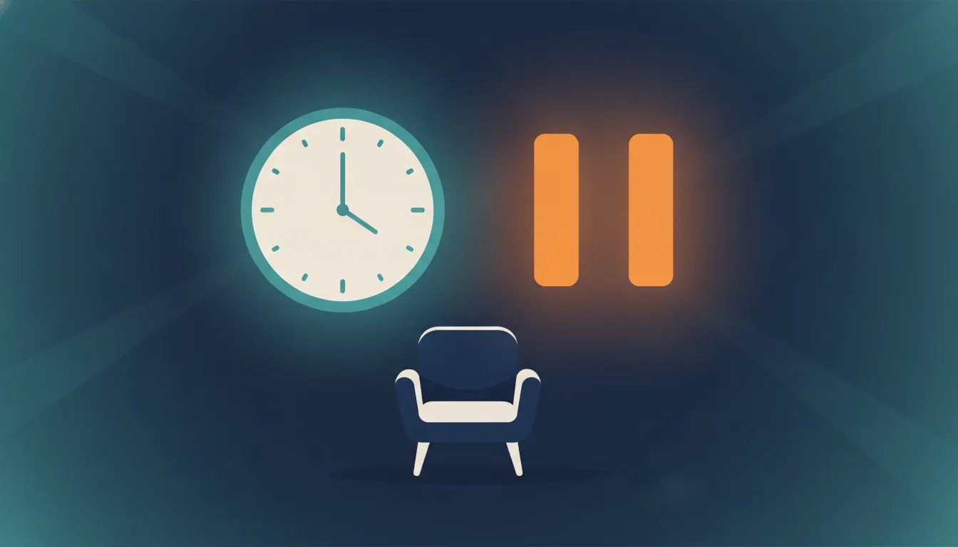 When My Article Generator Broke 91 Pages: The Story of a Repair A wall clock without numerals next to a giant pause button