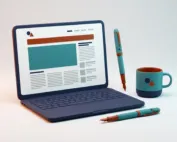 Blog / Post Writing Blog post writing: published article layout on laptop