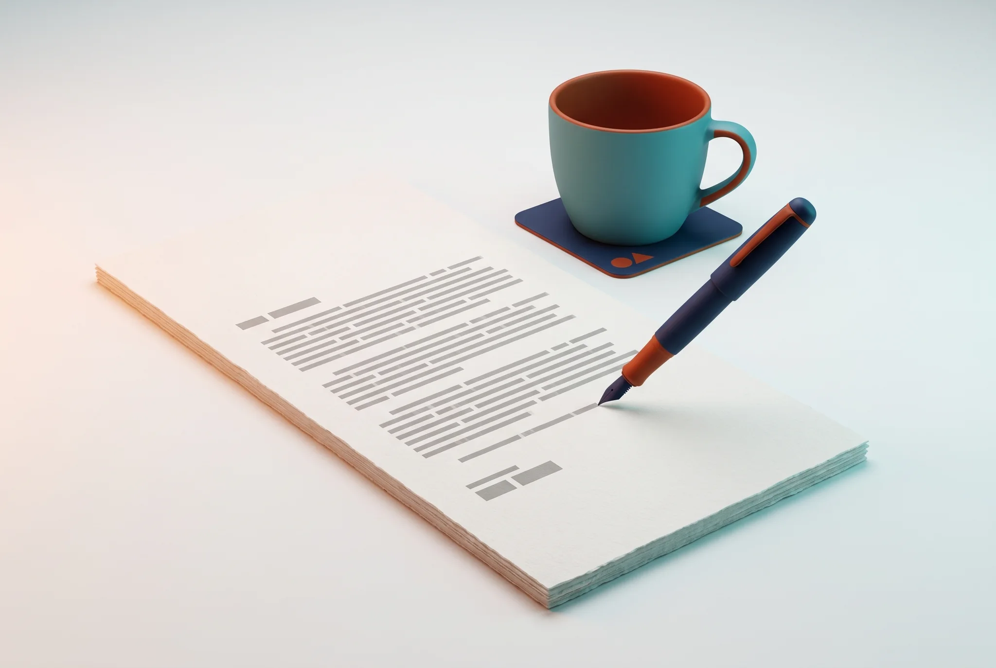 SEO Blog Article โ Expert AI Scrittura di articoli per blog: penna, testo lungo e tazza di caffรจ