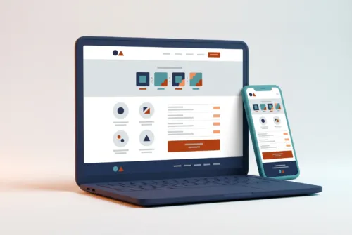 Diseño de sitio web para eventos con cuenta atrás y programa en portátil y móvil