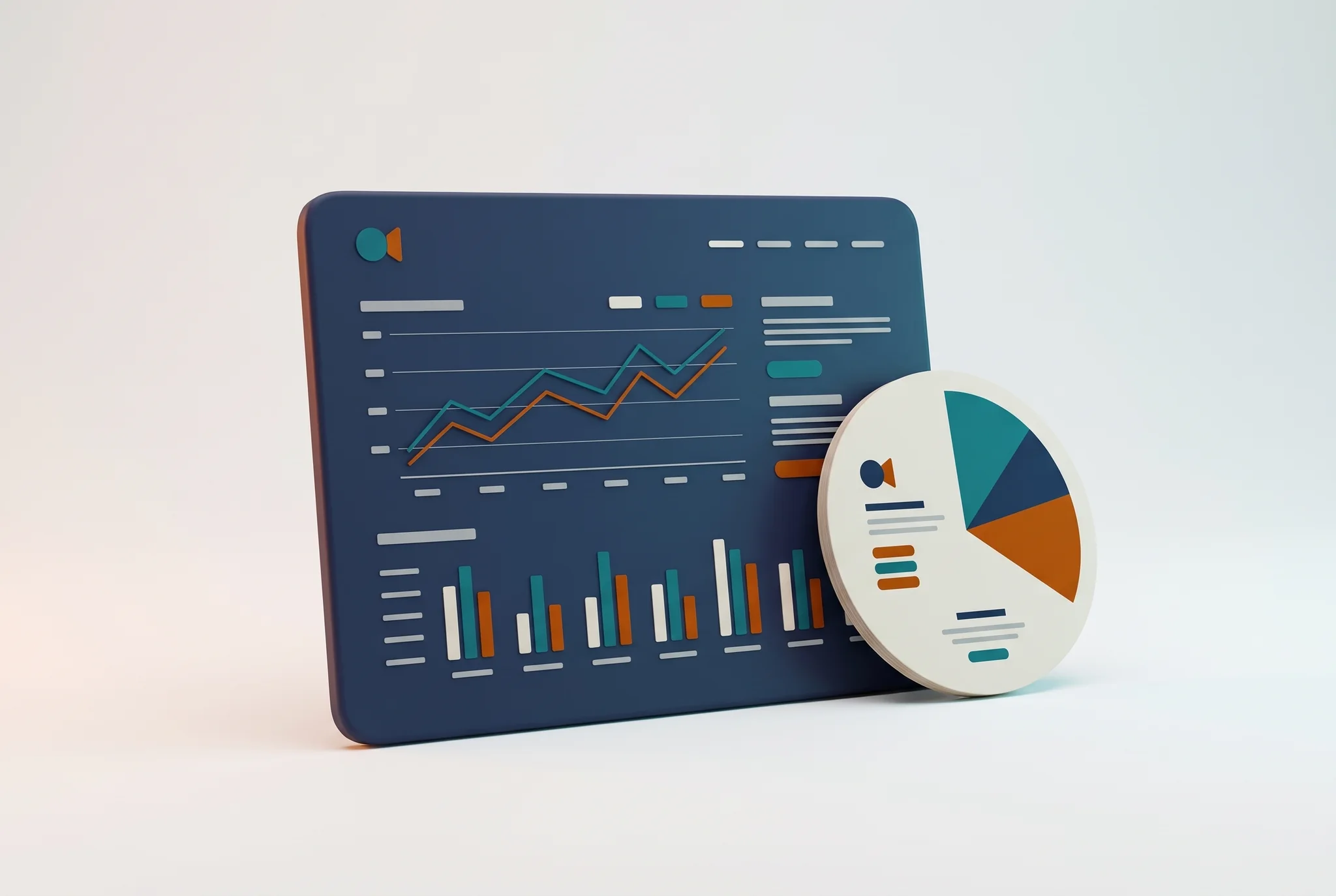 Custom dashboard Google Analytics: dashboard con grafico a linee e a torta