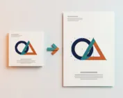 JPG to vector conversion: pixelated logo redrawn as a crisp vector