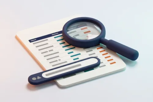 Keyword research report with ranked keyword table and search bar