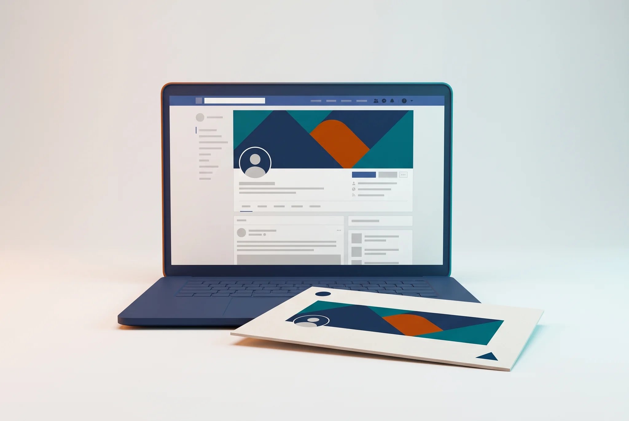 LinkedIn profile makeover Copertina LinkedIn: banner brandizzato su una pagina profilo con prova stampata