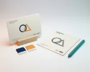 Logo Design Logo design service: monogram on a presentation card with swatches and sketch