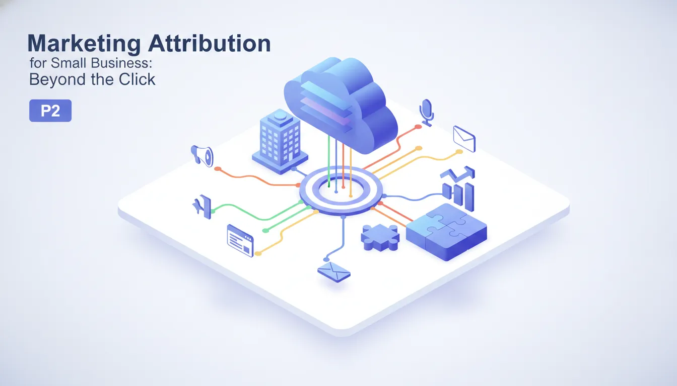 Attribution marketing pour petite entreprise : au-delà du clic Tableau simple listant des canaux marketing à côté de liens UTM, de codes promo et de réponses à un questionnaire
