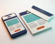 Design della newsletter Design della newsletter: layout e-mail brandizzato su smartphone e foglio stampato