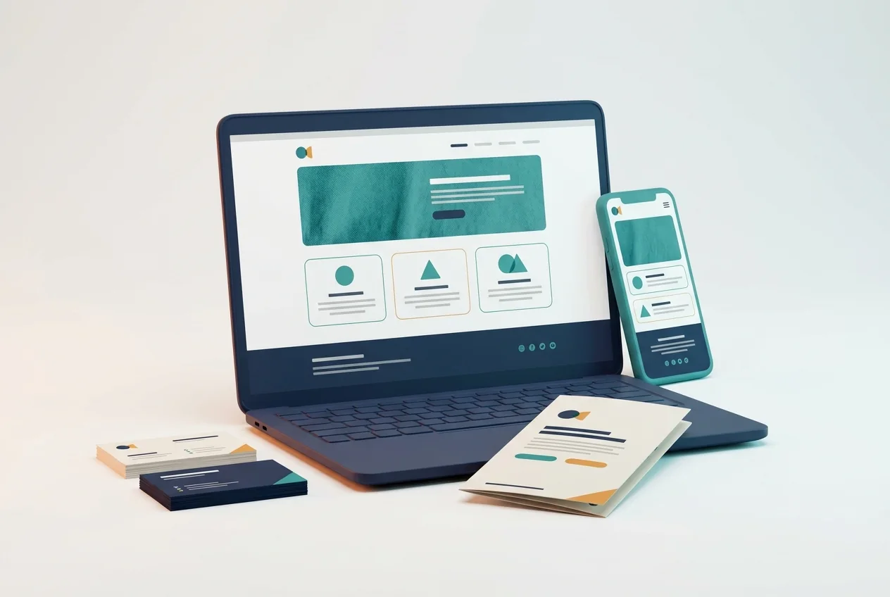 Site Auto-entrepreneur Site web pour petite entreprise : maquette sur ordinateur et mobile