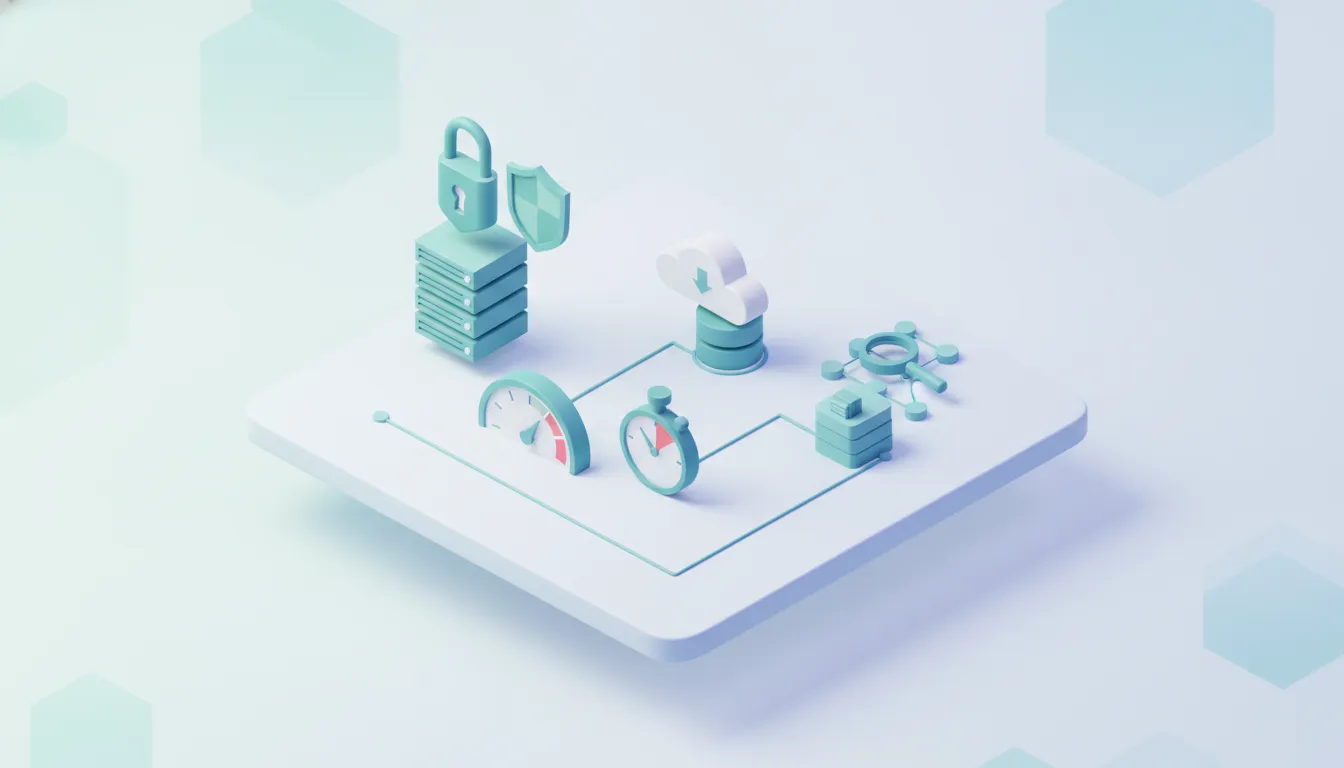 The Essential Website Maintenance Checklist for Small Businesses Digital security shield and performance analytics on a desktop monitor